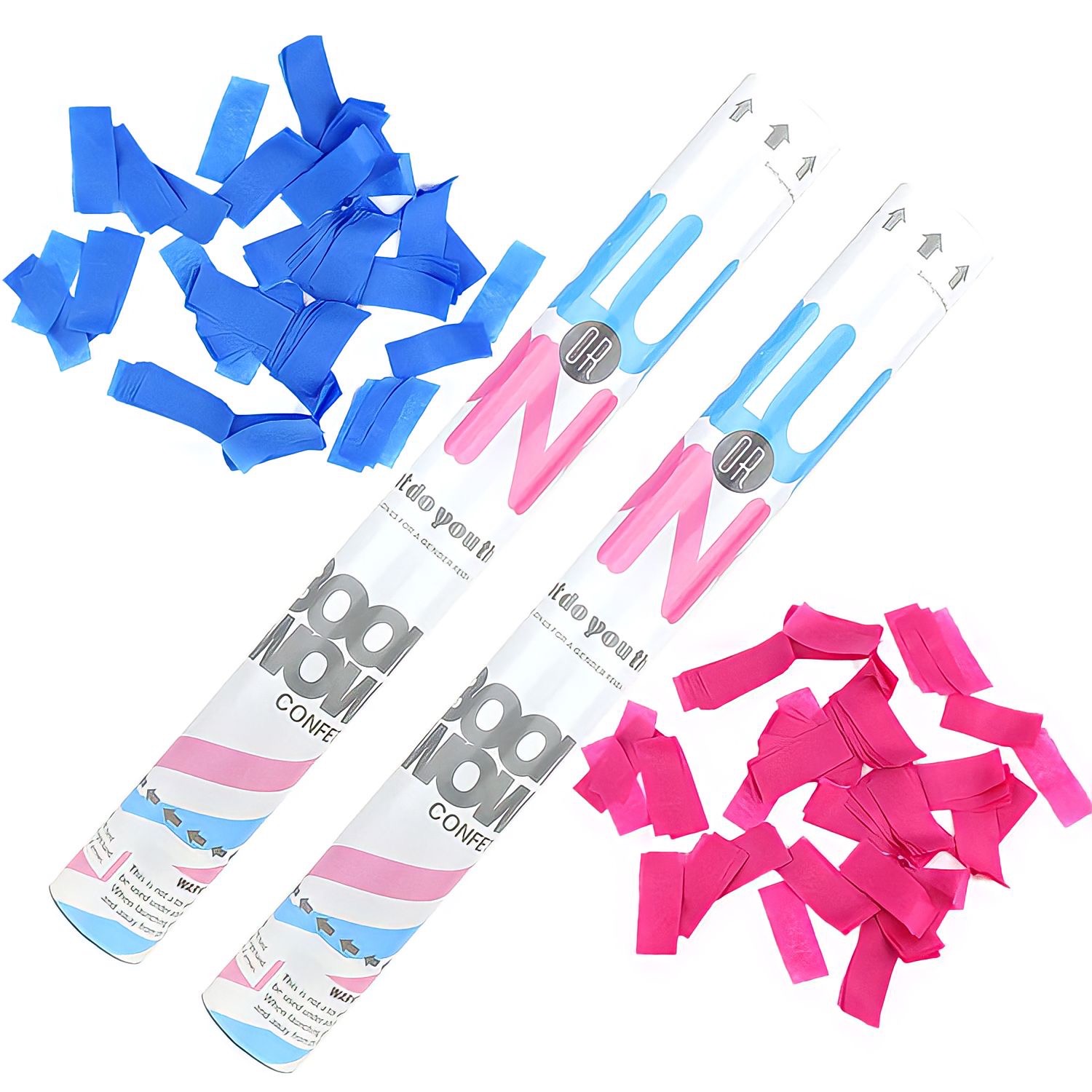  Gender Reveal Surprise Confetti Cannons, Set of 2