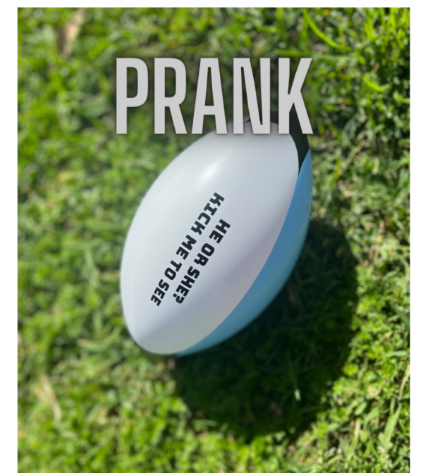 PRANK Gender Reveal Football and Rugby Ball