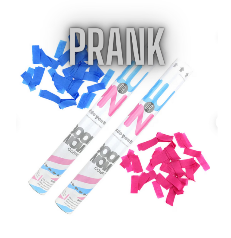 PRANK Gender Reveal Cannon Confetti 45 cm Baby Gender Surprise