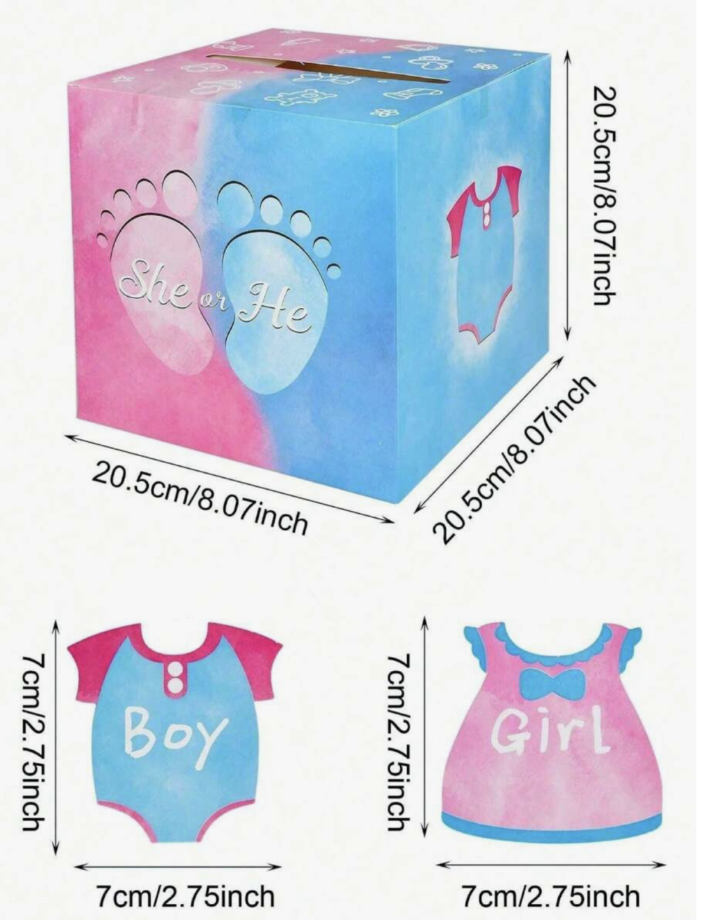 Gender Reveal Voting Box (40 pcs) Baby Gender Surprise